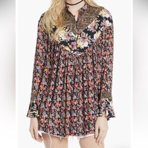 Free People Wildflower Fields Henley Tunic Top